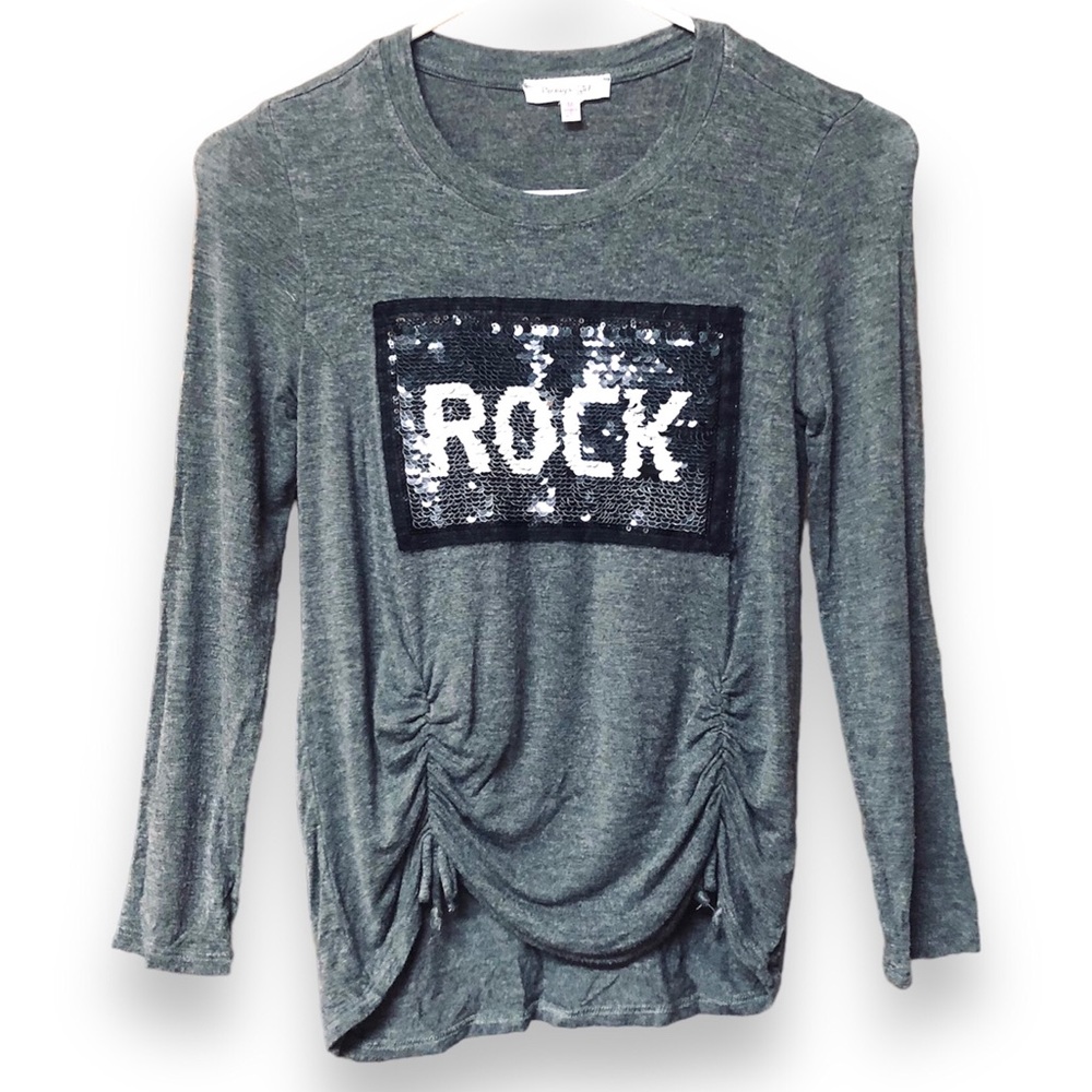 Persaya Girl Sequin Rock And Roll Shirt Medium